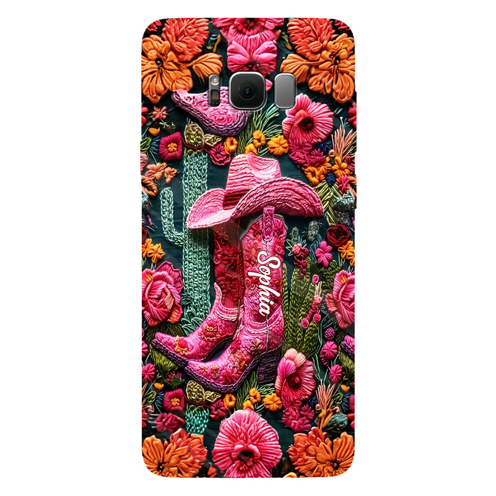 Pink Cowgirl - Personalized Country Girl Full Print Phone Case