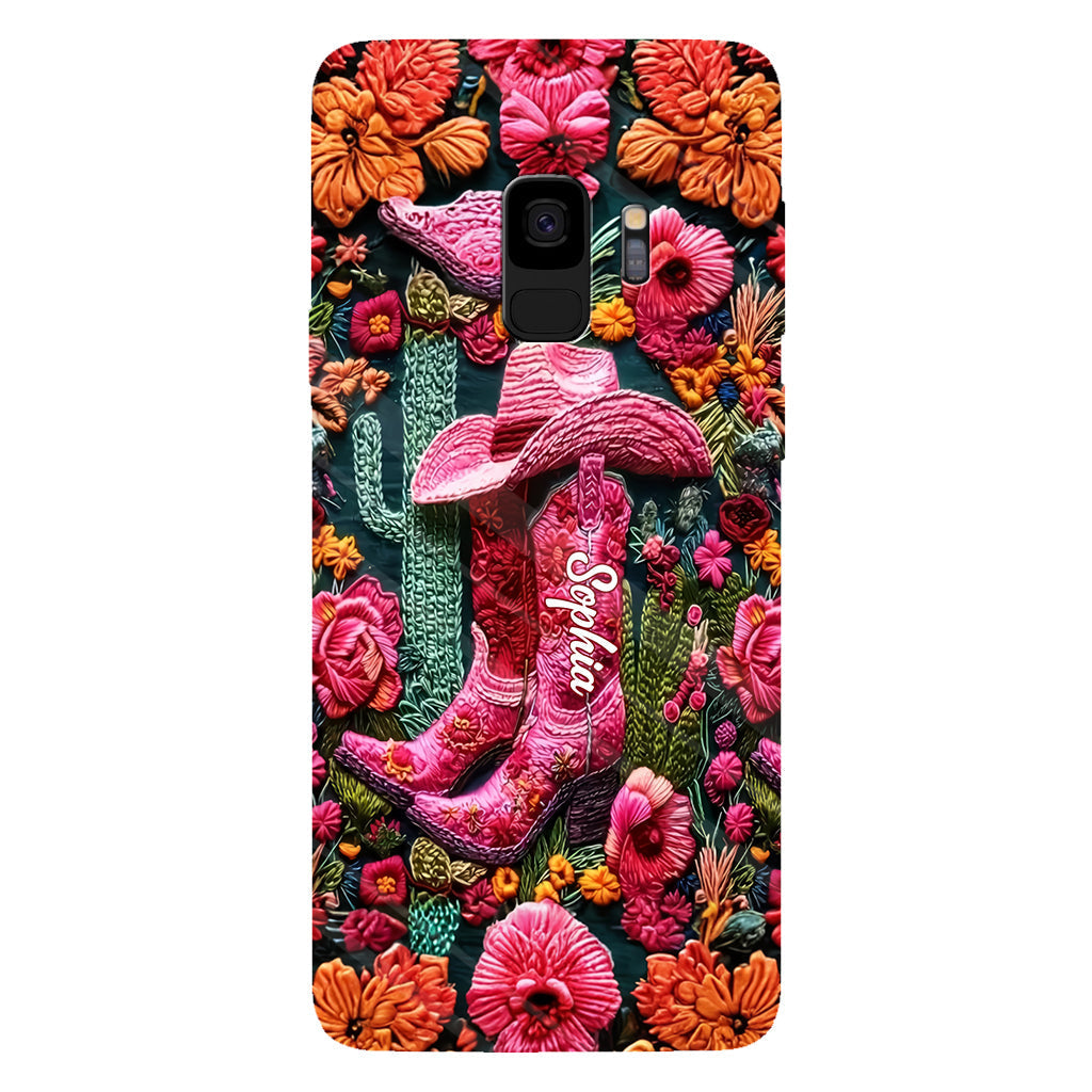 Pink Cowgirl - Personalized Country Girl Full Print Phone Case