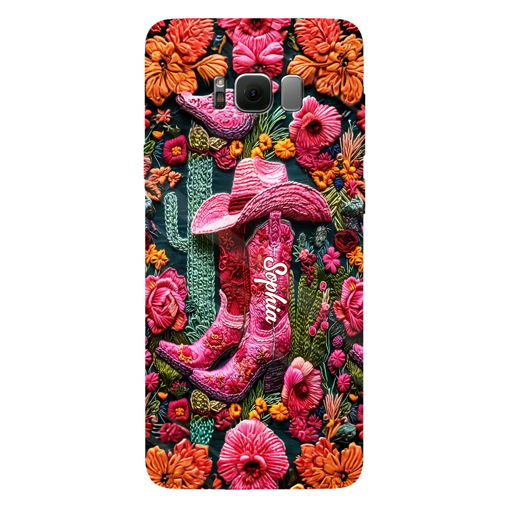 Pink Cowgirl - Personalized Country Girl Full Print Phone Case