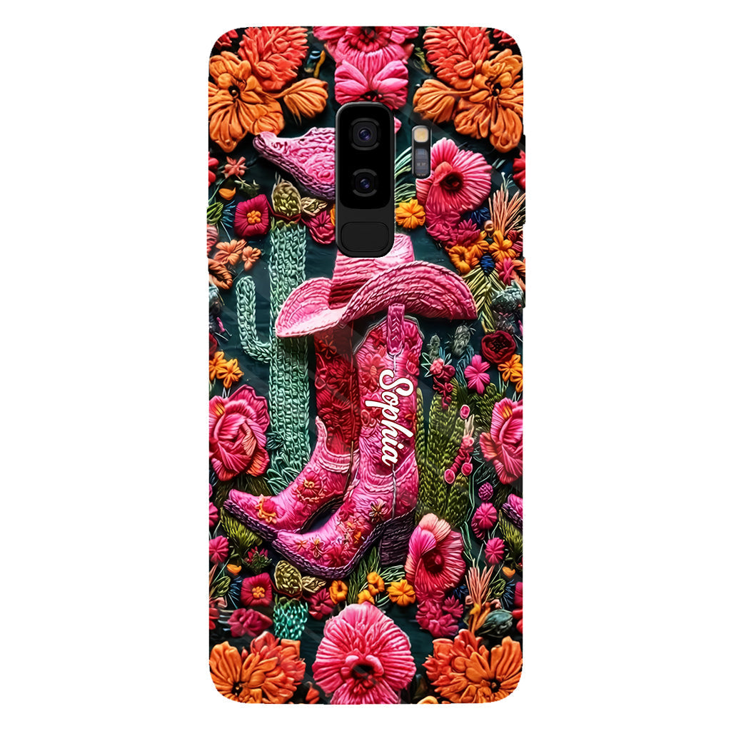 Pink Cowgirl - Personalized Country Girl Full Print Phone Case