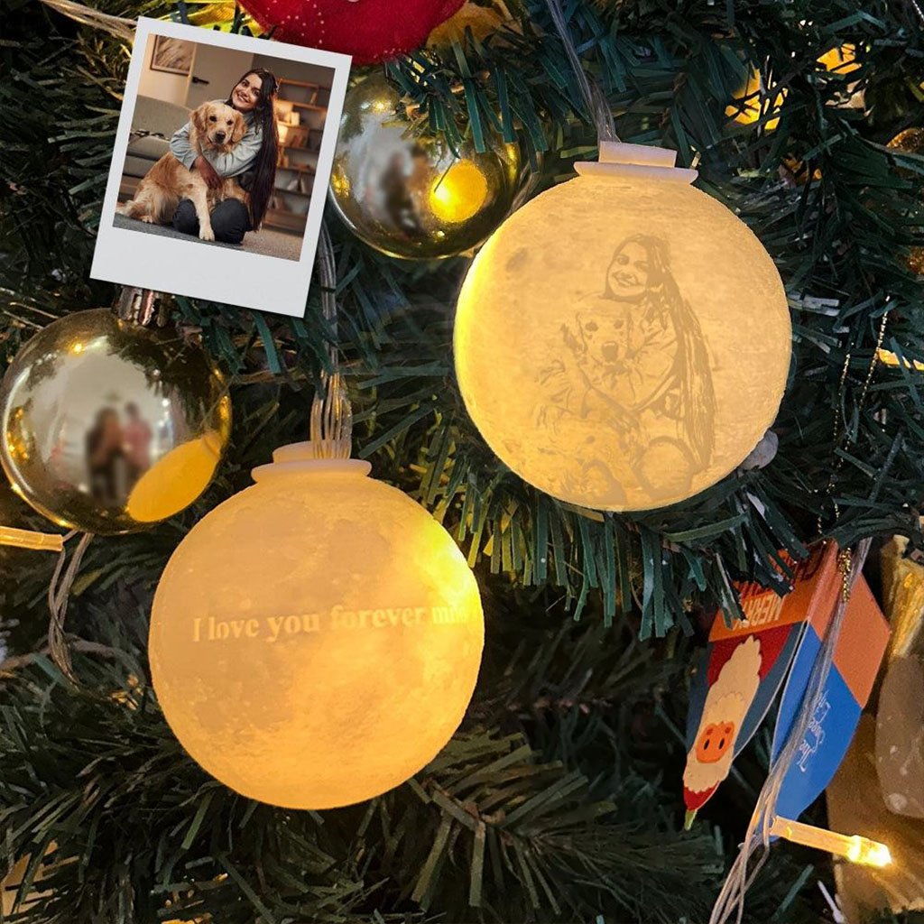 Personalized Any Photo Moon Hanging Ornament