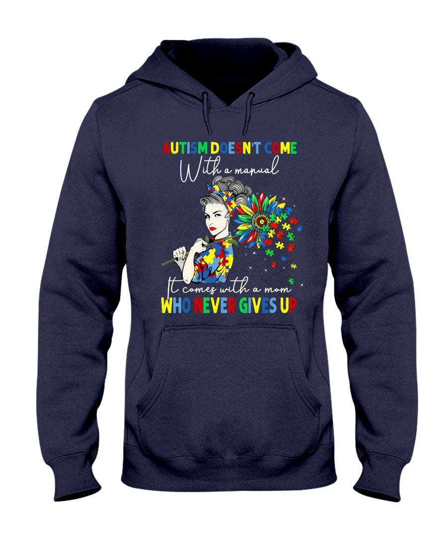 Never Give Up - Autism Awareness T-shirt and Hoodie 0520