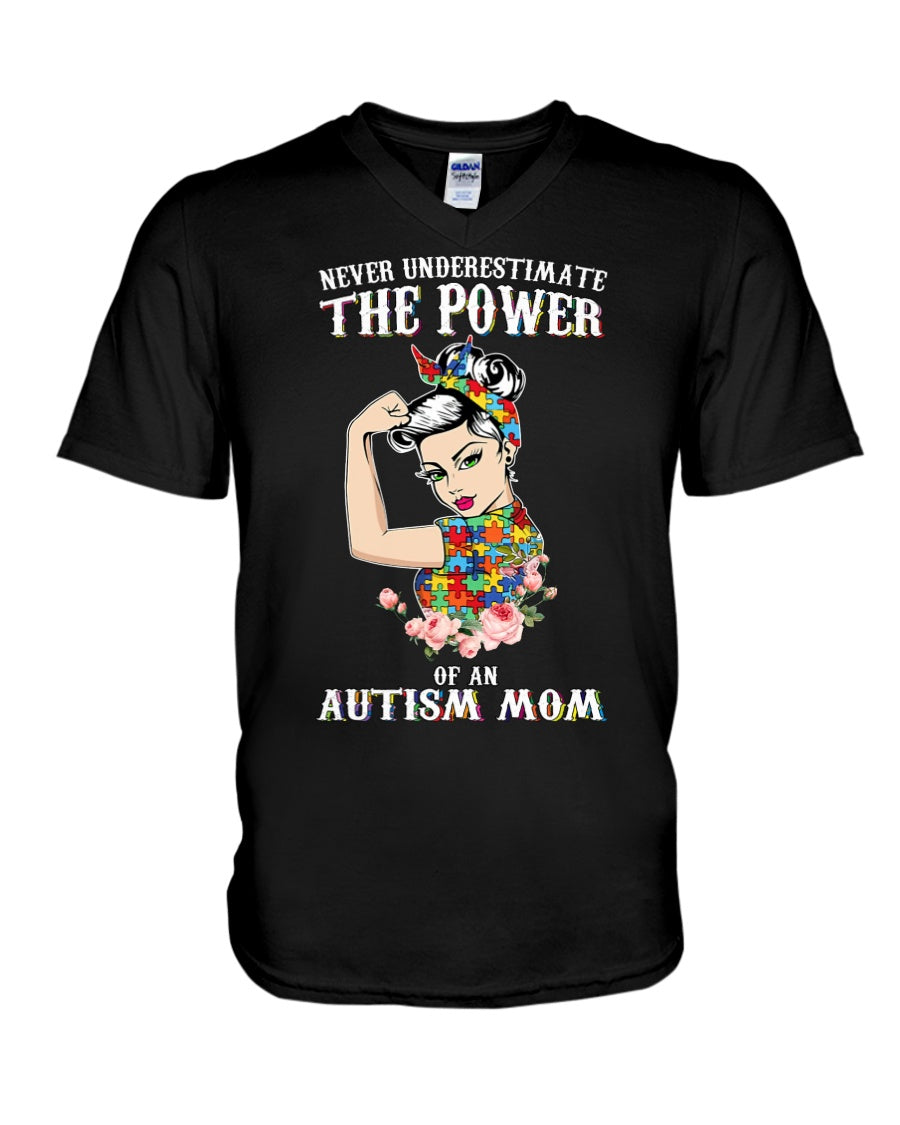 Never Underestimate The Power Of An Autism Mom - Autism Awareness T-shirt and Hoodie 0921