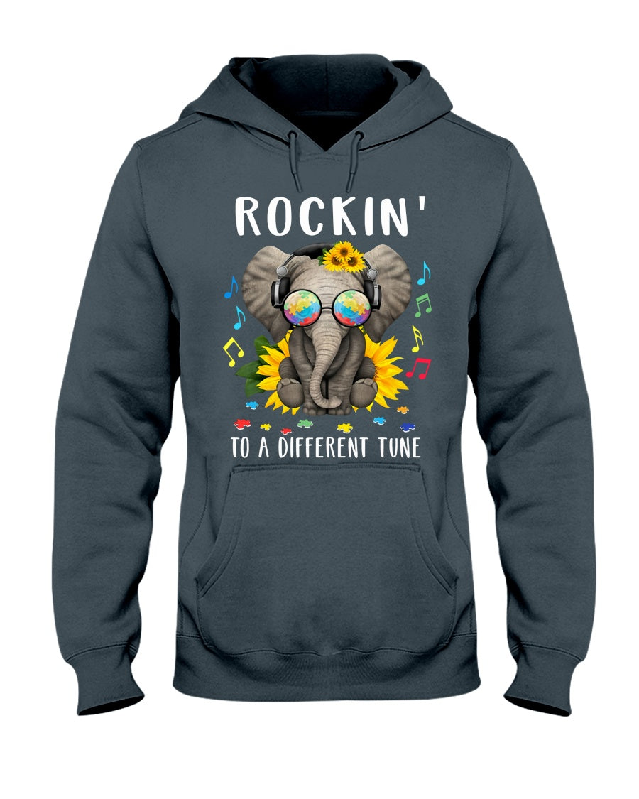 Rockin' To A Different Tune - Autism Awareness T-shirt and Hoodie 0921
