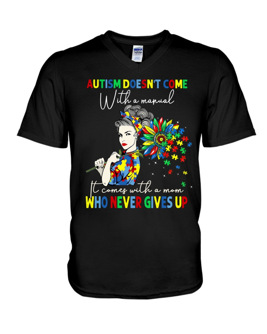 Never Give Up - Autism Awareness T-shirt and Hoodie 0520
