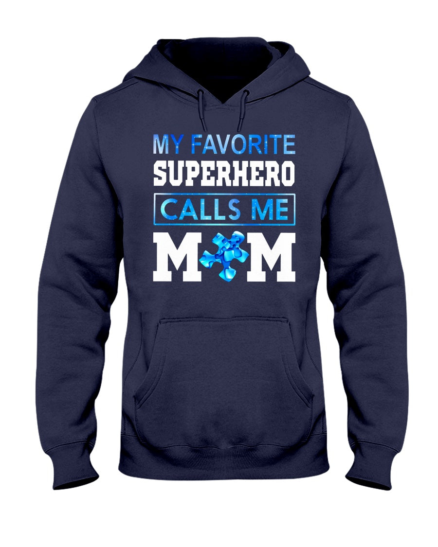 My Superhero Calls Me Mom - Autism Awareness T-shirt and Hoodie 0921