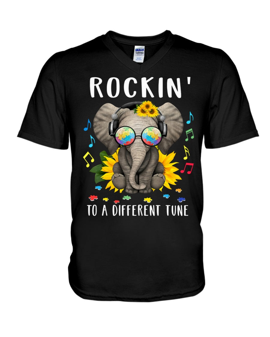 Rockin' To A Different Tune - Autism Awareness T-shirt and Hoodie 0921