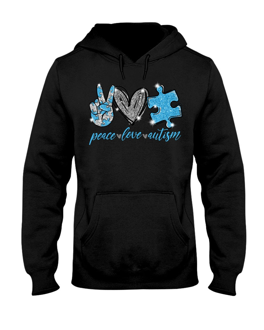 Peace Love - Autism Autism Awareness T-shirt and Hoodie 0921