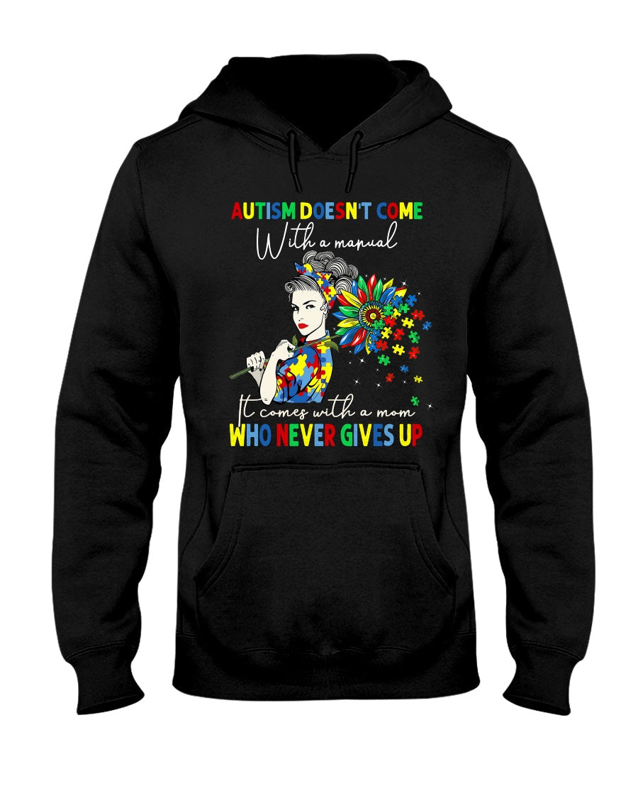 Never Give Up - Autism Awareness T-shirt and Hoodie 0520