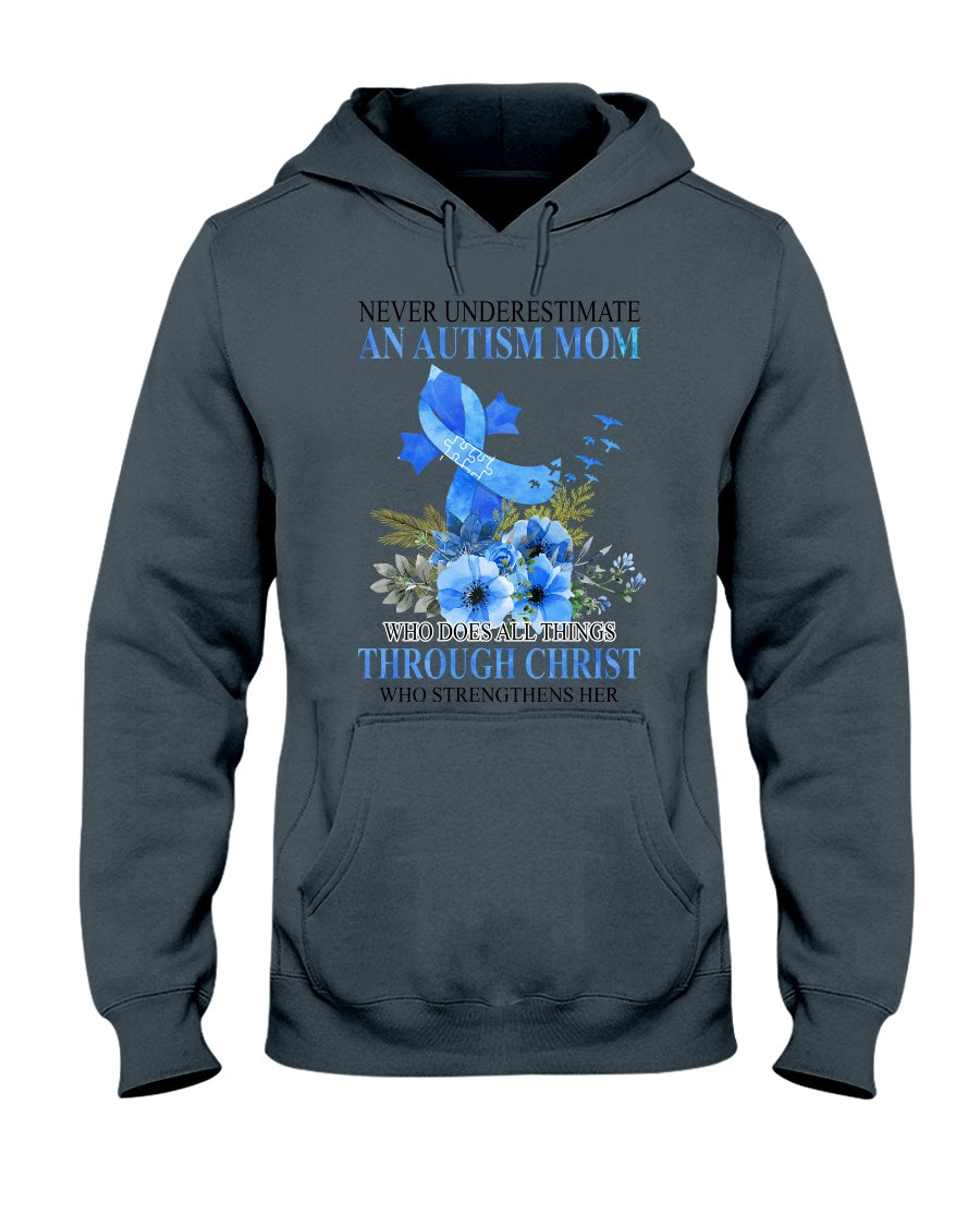 Never Underestimate An Autism Mom - Autism Awareness T-shirt and Hoodie 0520