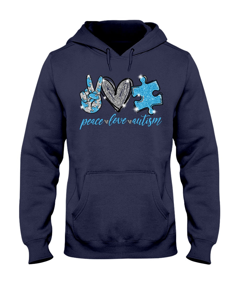 Peace Love - Autism Autism Awareness T-shirt and Hoodie 0921