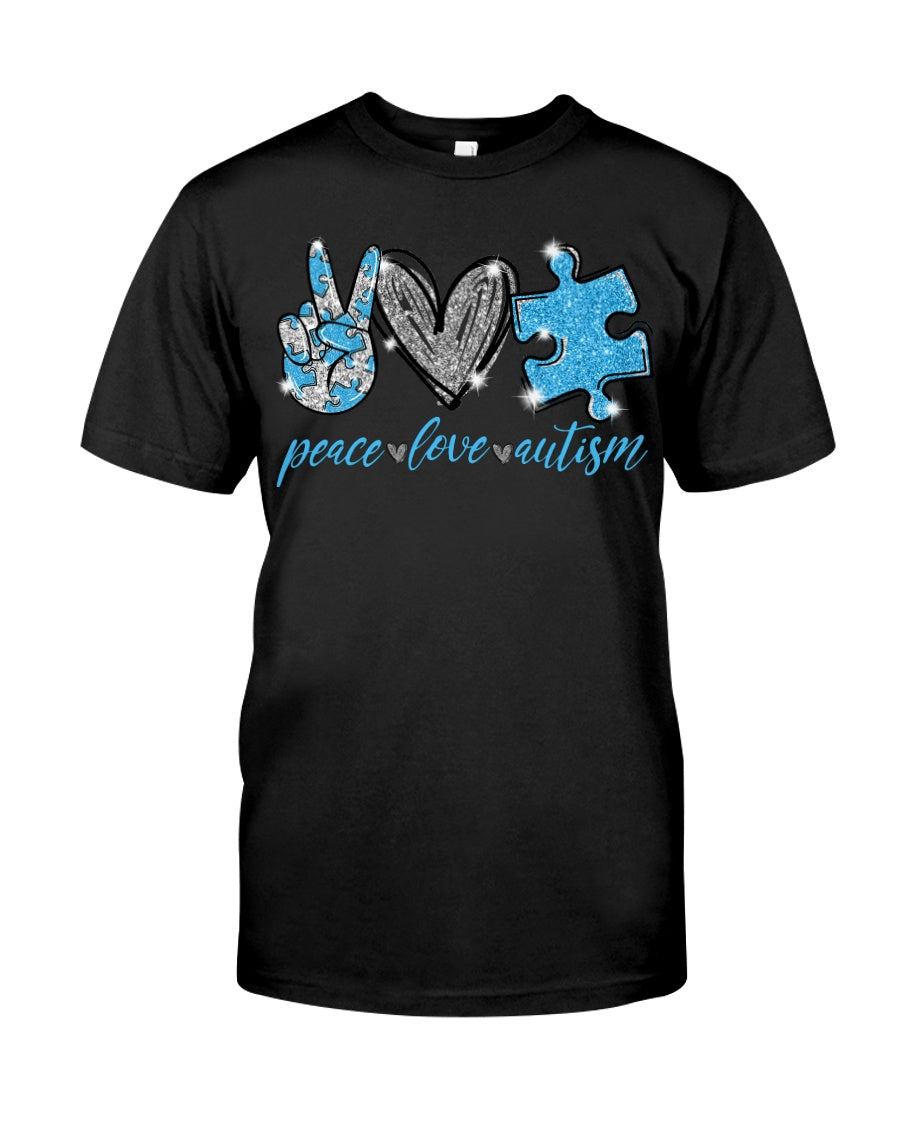 Peace Love - Autism Autism Awareness T-shirt and Hoodie 0921