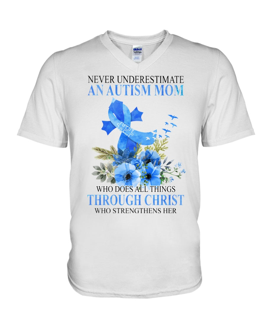 Never Underestimate An Autism Mom - Autism Awareness T-shirt and Hoodie 0520