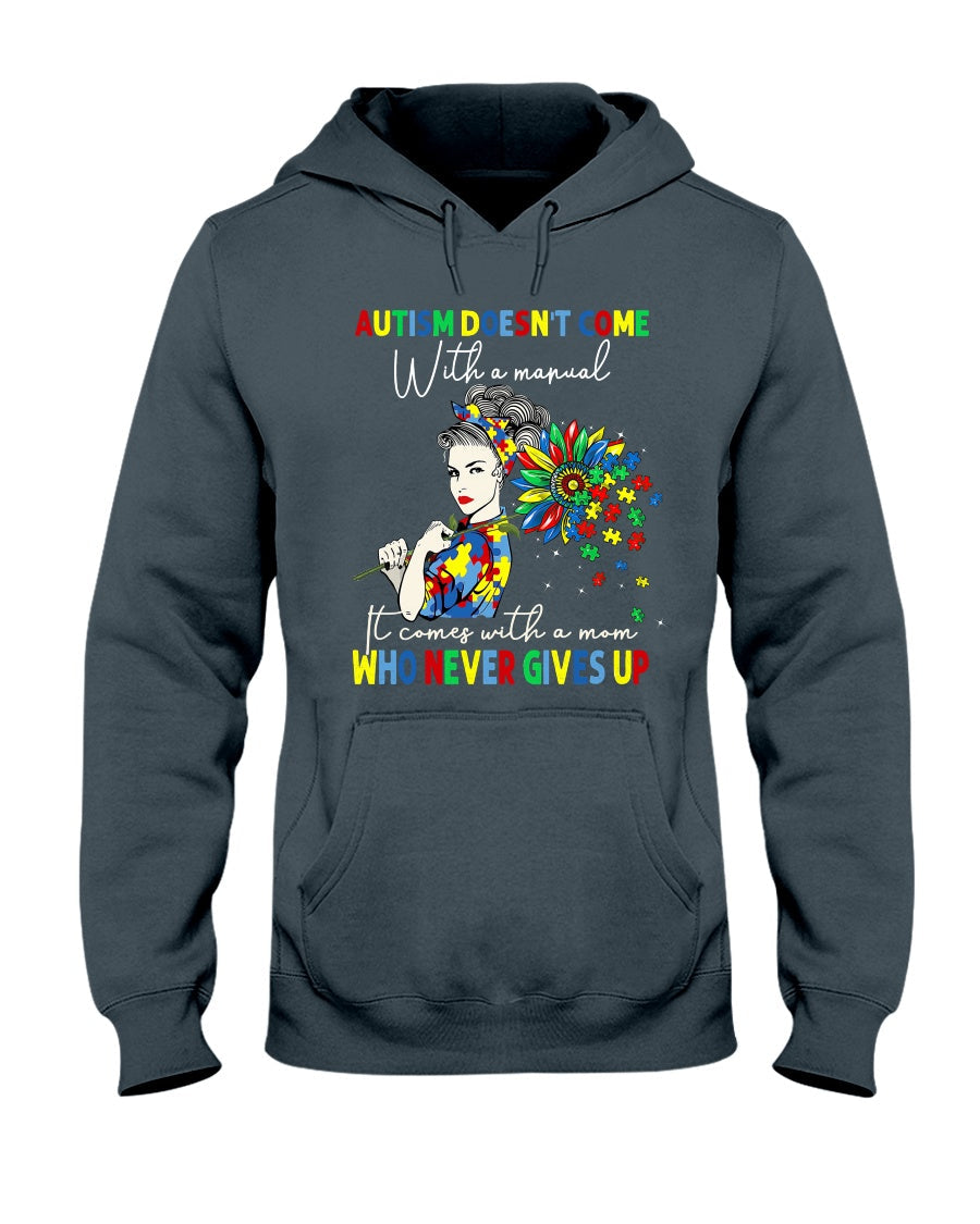 Never Give Up - Autism Awareness T-shirt and Hoodie 0520