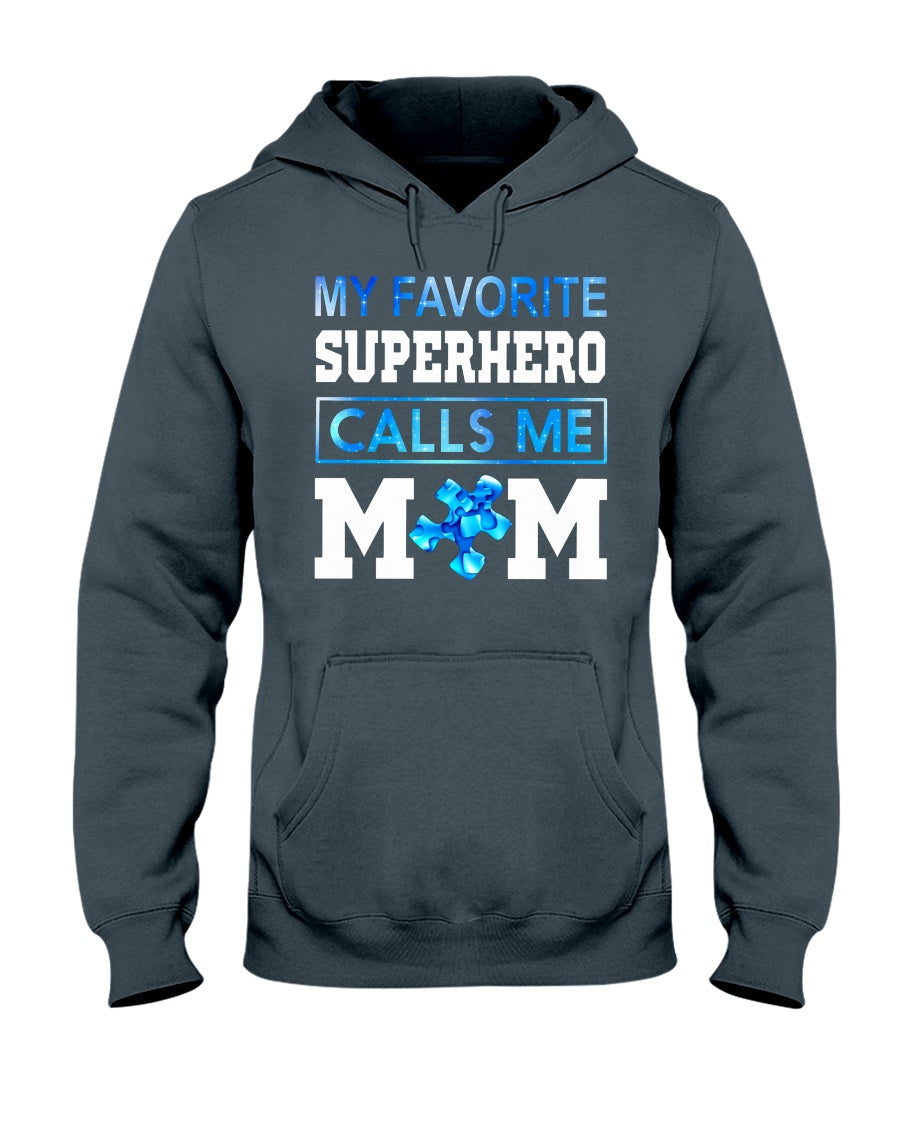 My Superhero Calls Me Mom - Autism Awareness T-shirt and Hoodie 0921