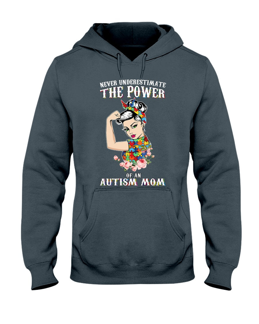 Never Underestimate The Power Of An Autism Mom - Autism Awareness T-shirt and Hoodie 0921