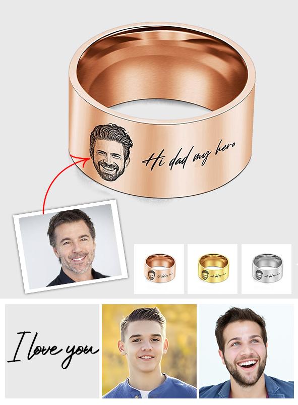 Photo Engraved Words - Personalized Ring