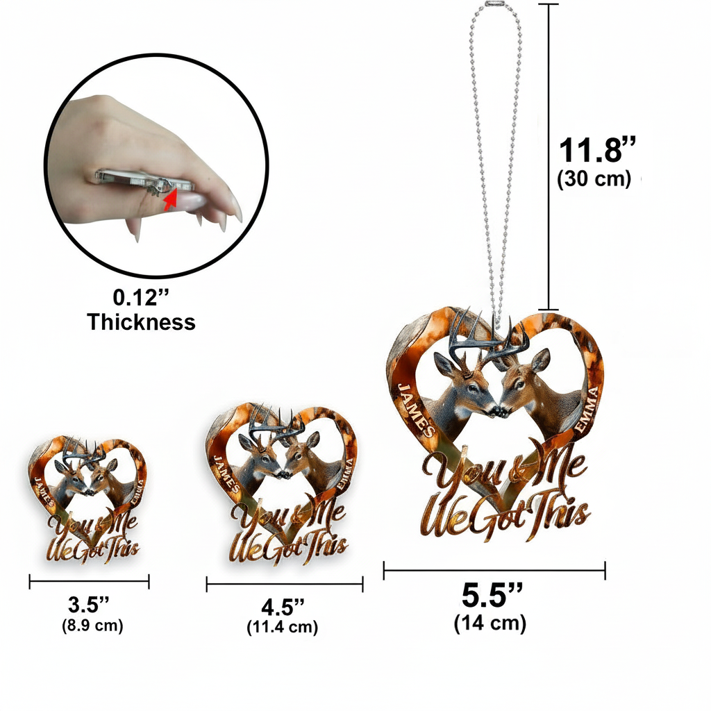 You & Me We Got This - Personalized Hunting Transparent Car Ornament