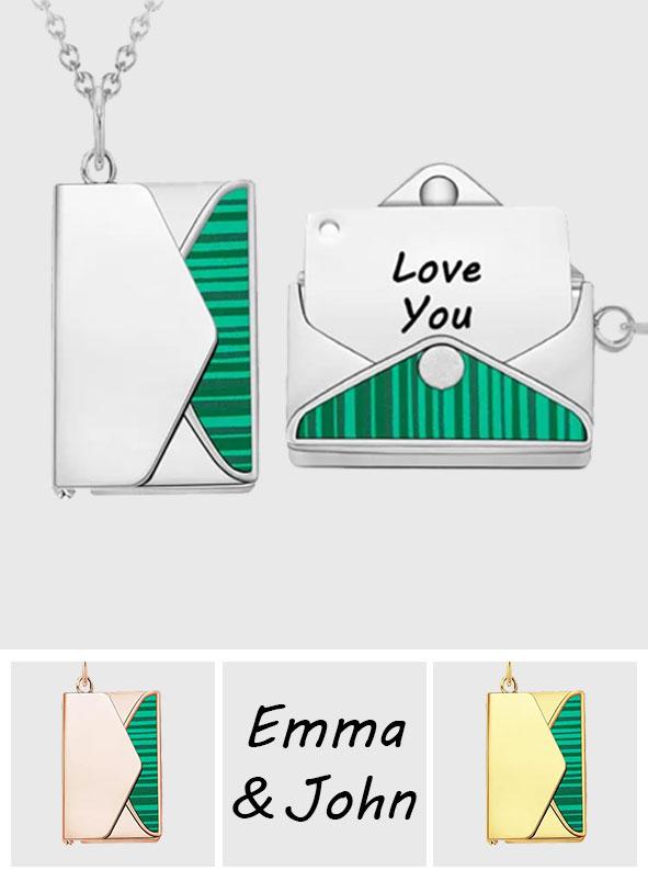 Love Letter - Personalized Couple Envelope Letter Necklace