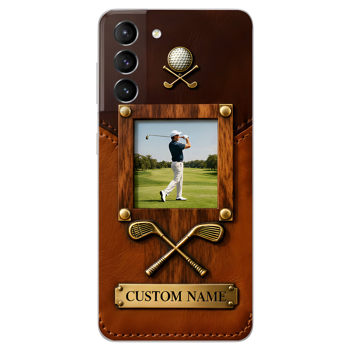 The Memory On The Course - Personalized Golf Leather Phone Case