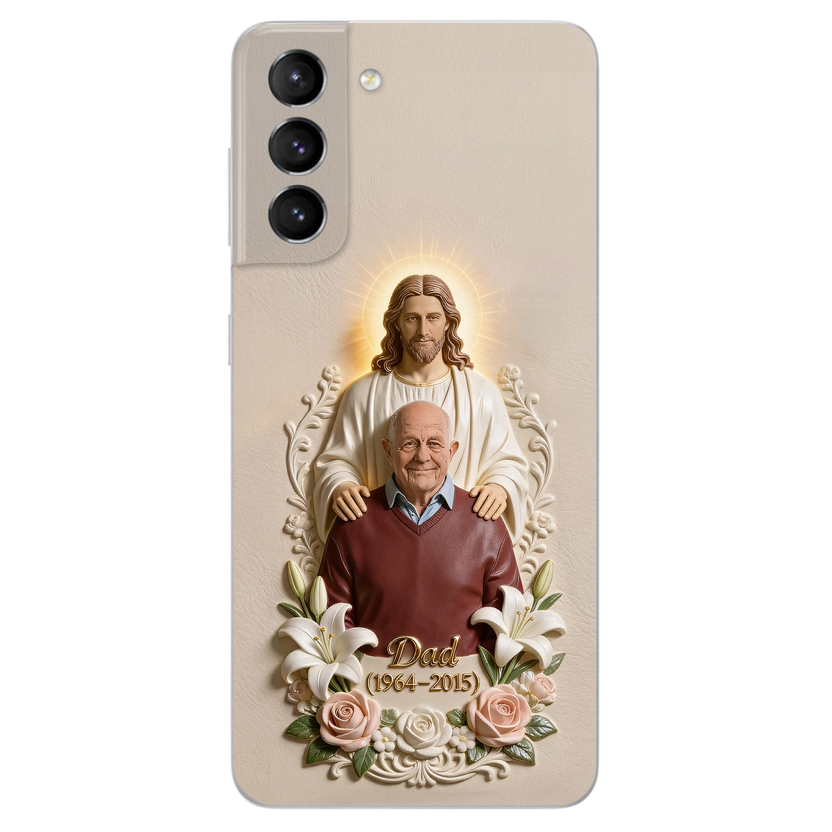 Memorial Gift Idea, Gift for Lost of Loved Ones - Personalized Memorial 3D Embossed Leather Phone Case