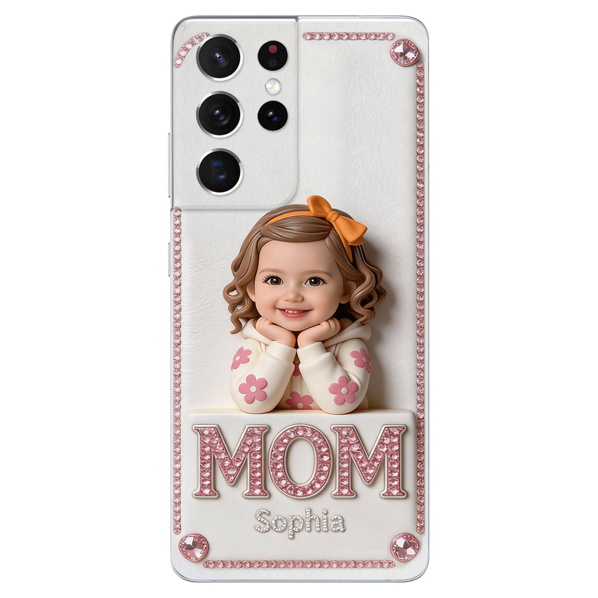 Mother's Day Gift, Custom From Any Photo - Personalized Mother 3D Embossed Leather Phone Case