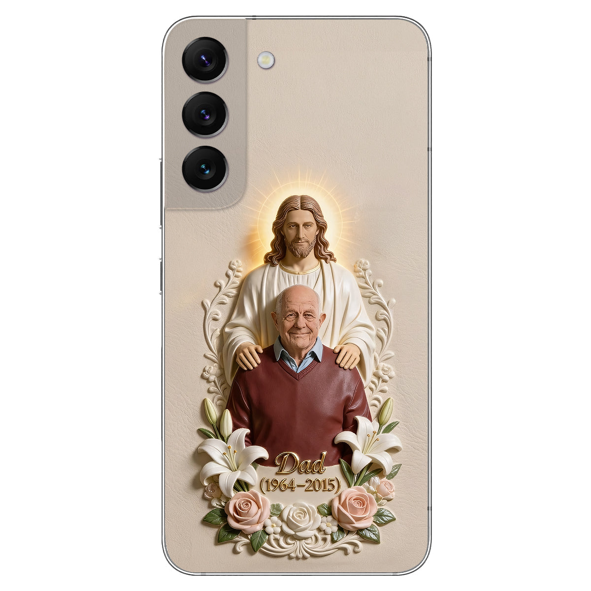 Memorial Gift Idea, Gift for Lost of Loved Ones - Personalized Memorial 3D Embossed Leather Phone Case
