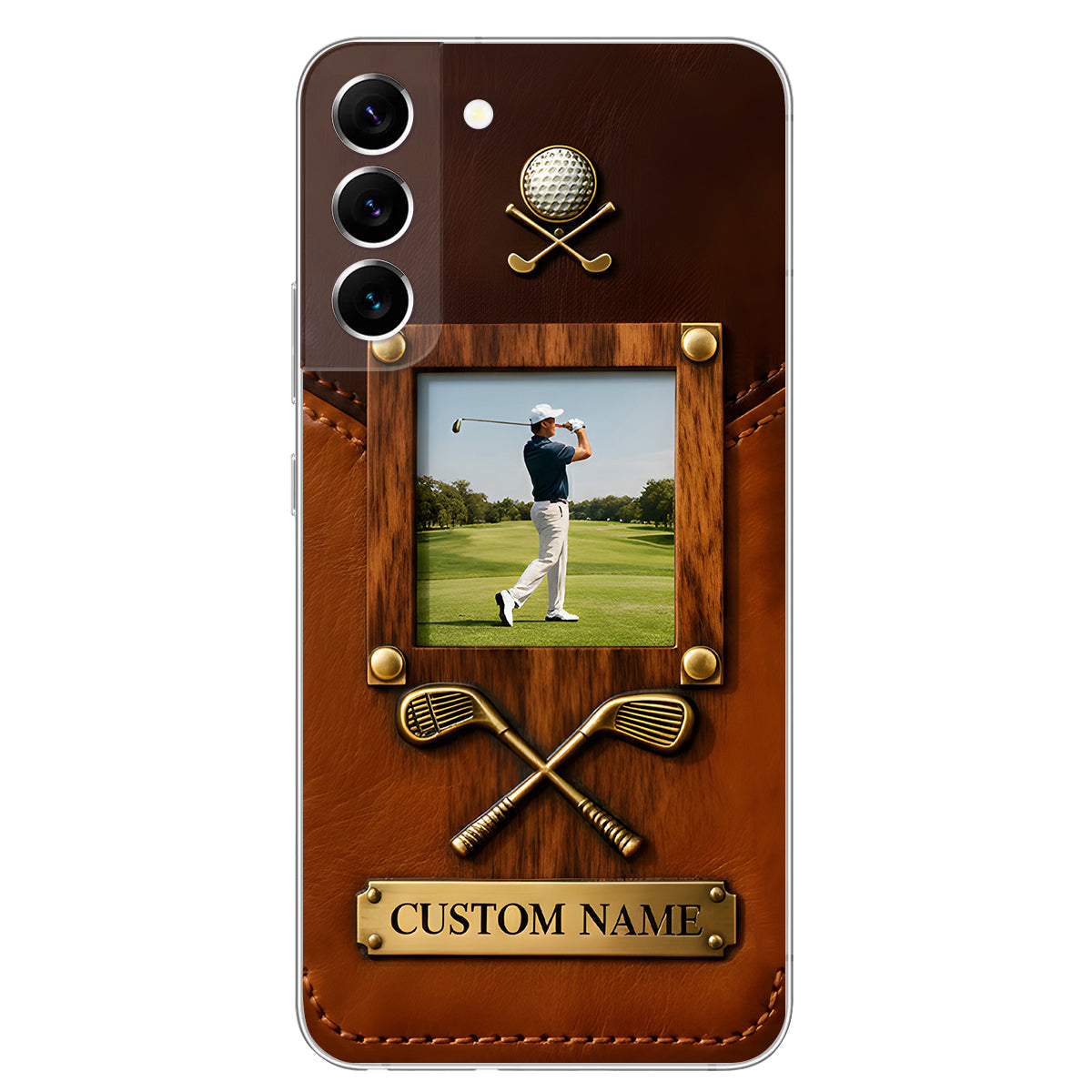 The Memory On The Course - Personalized Golf Leather Phone Case