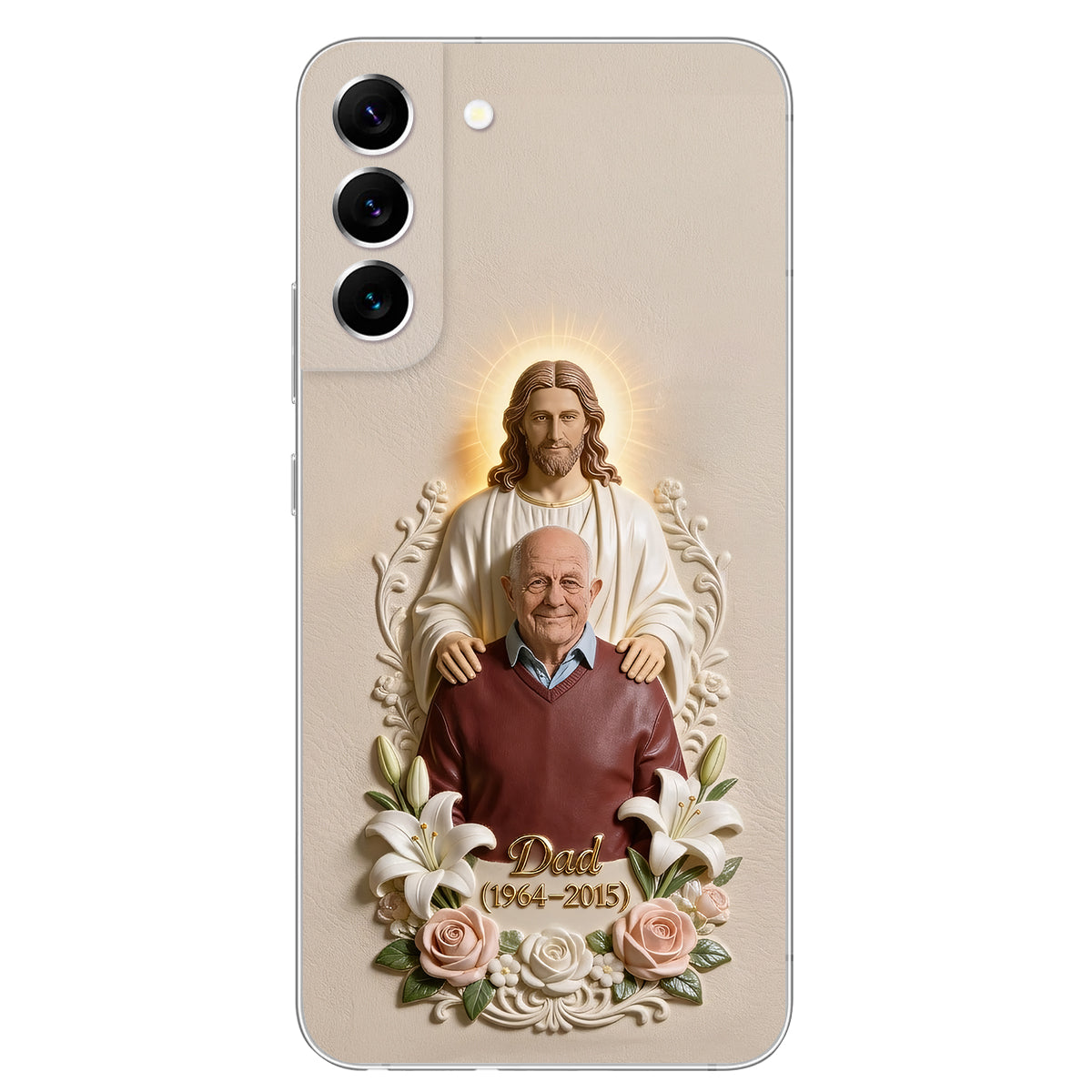 Memorial Gift Idea, Gift for Lost of Loved Ones - Personalized Memorial 3D Embossed Leather Phone Case