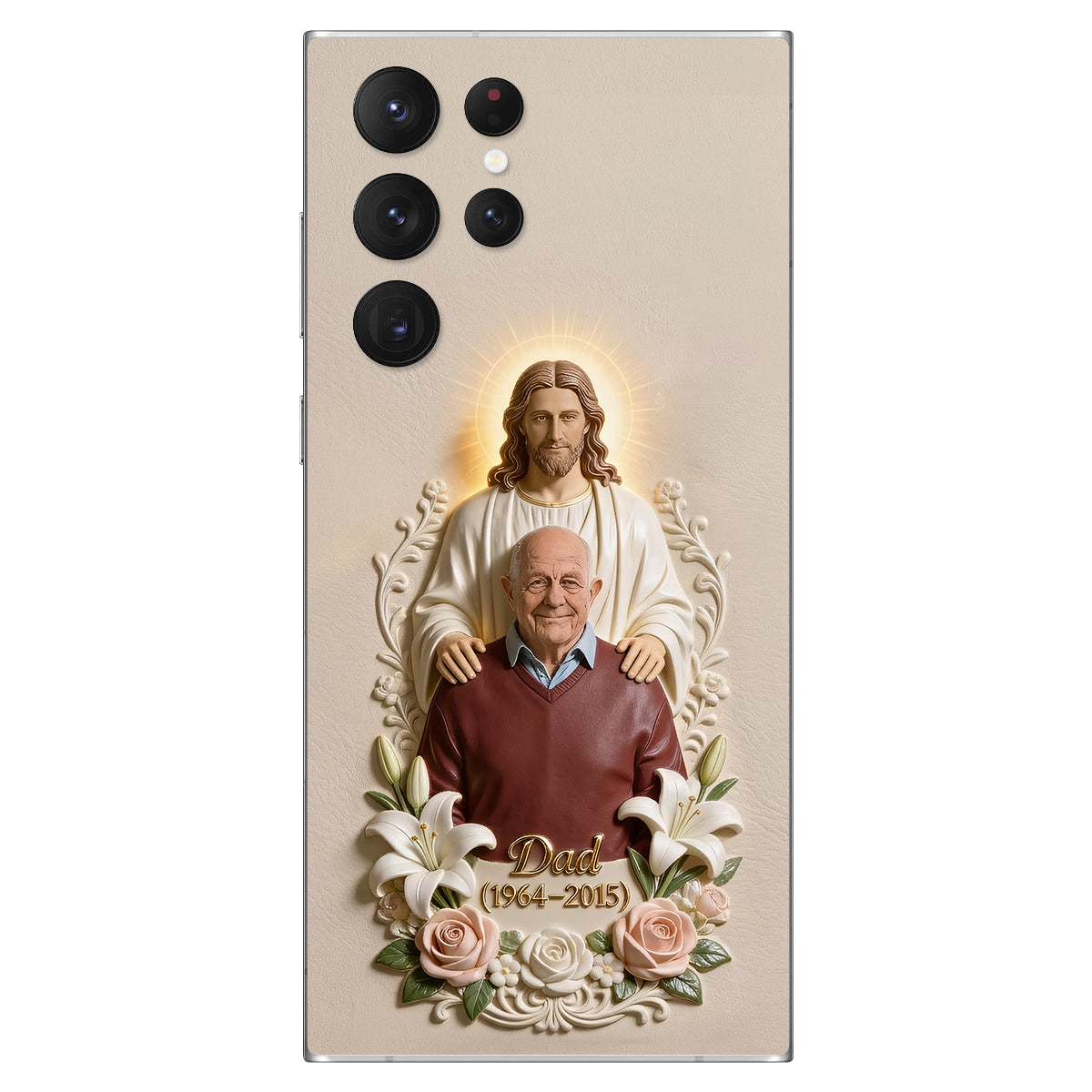 Memorial Gift Idea, Gift for Lost of Loved Ones - Personalized Memorial 3D Embossed Leather Phone Case