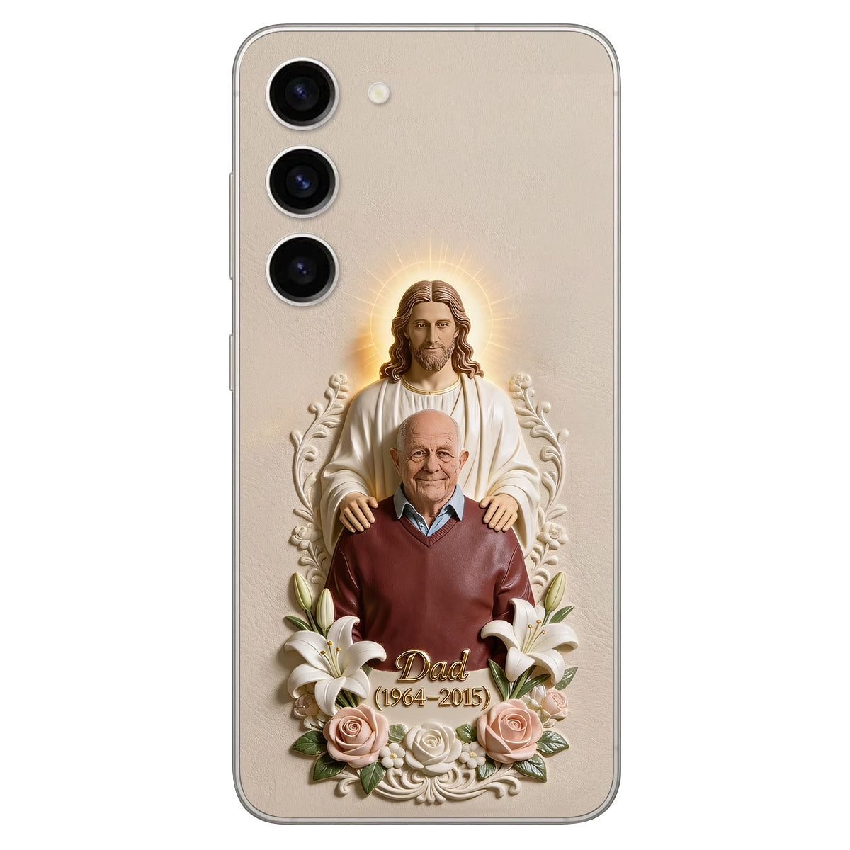 Memorial Gift Idea, Gift for Lost of Loved Ones - Personalized Memorial 3D Embossed Leather Phone Case