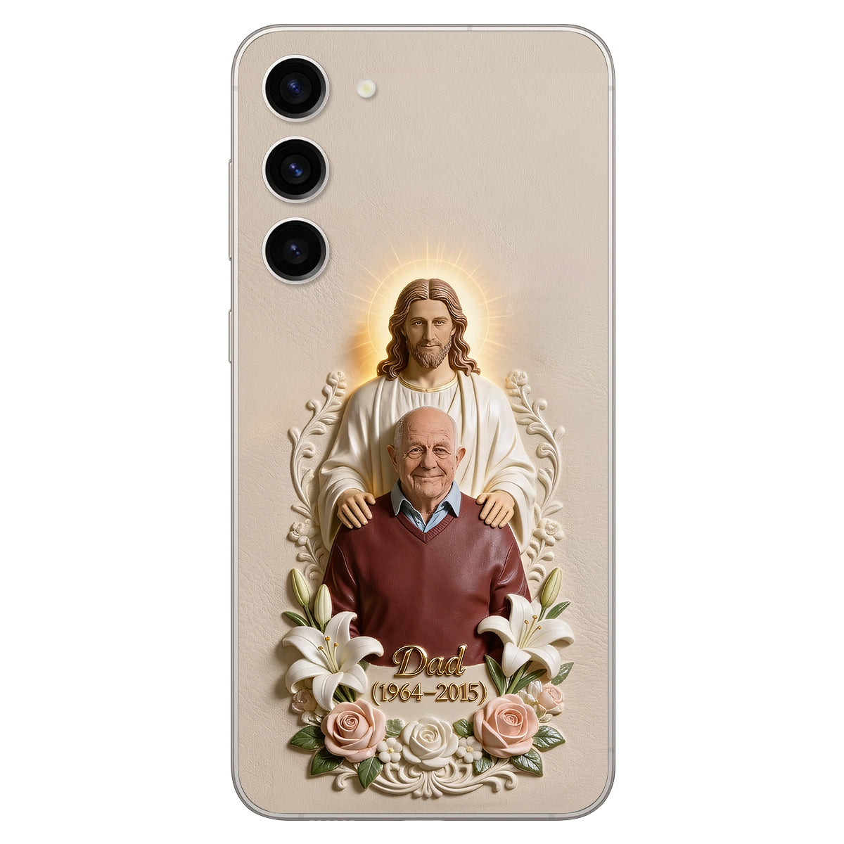 Memorial Gift Idea, Gift for Lost of Loved Ones - Personalized Memorial 3D Embossed Leather Phone Case