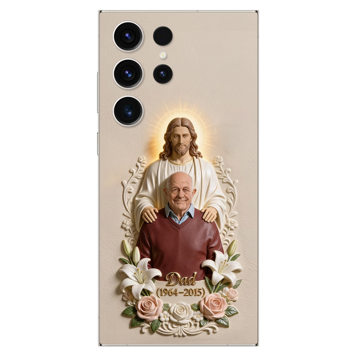 Memorial Gift Idea, Gift for Lost of Loved Ones - Personalized Memorial 3D Embossed Leather Phone Case