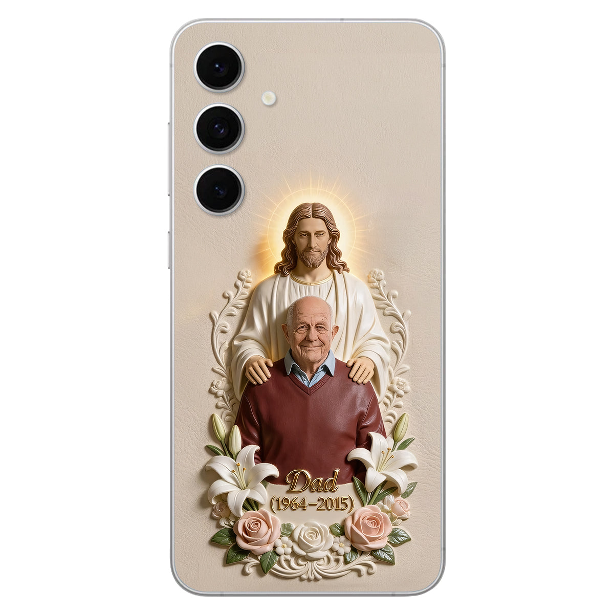 Memorial Gift Idea, Gift for Lost of Loved Ones - Personalized Memorial 3D Embossed Leather Phone Case