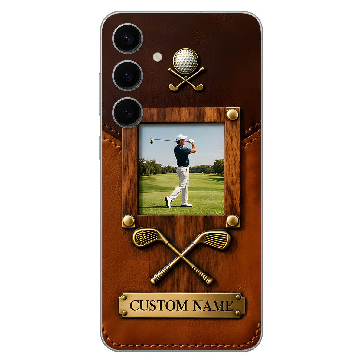The Memory On The Course - Personalized Golf Leather Phone Case