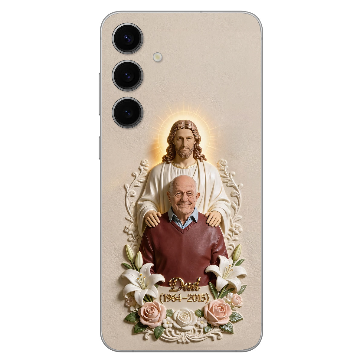 Memorial Gift Idea, Gift for Lost of Loved Ones - Personalized Memorial 3D Embossed Leather Phone Case