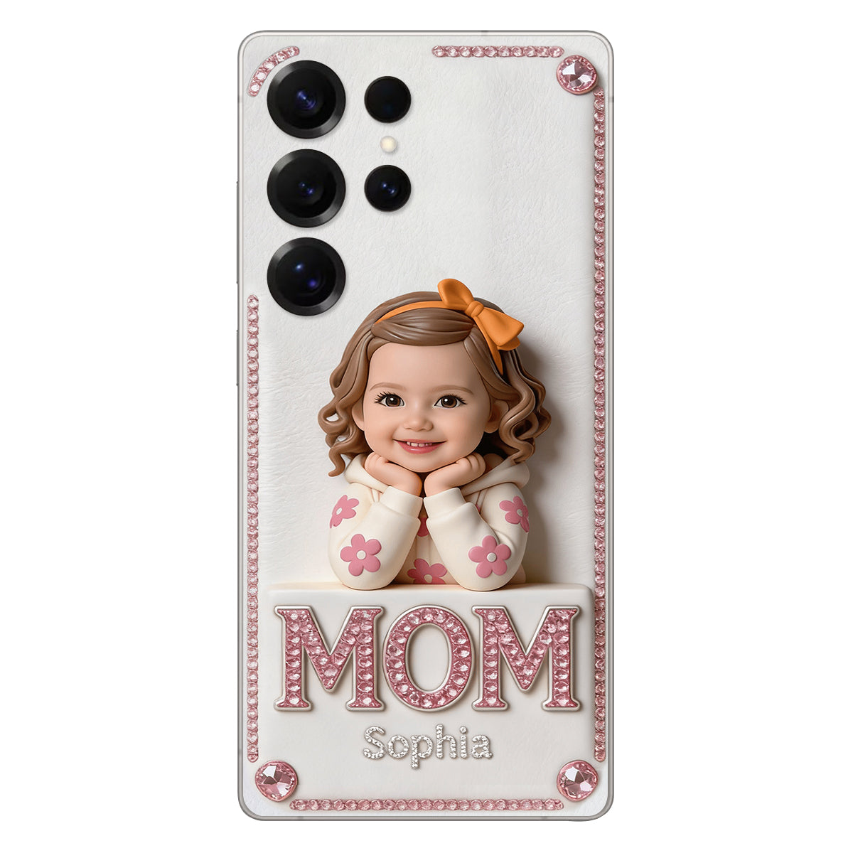 Mother's Day Gift, Custom From Any Photo - Personalized Mother 3D Embossed Leather Phone Case