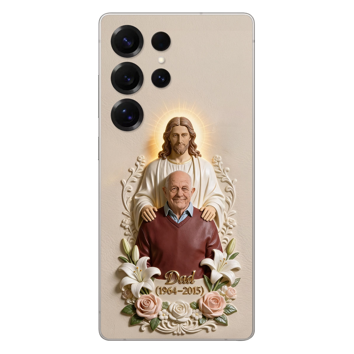 Memorial Gift Idea, Gift for Lost of Loved Ones - Personalized Memorial 3D Embossed Leather Phone Case