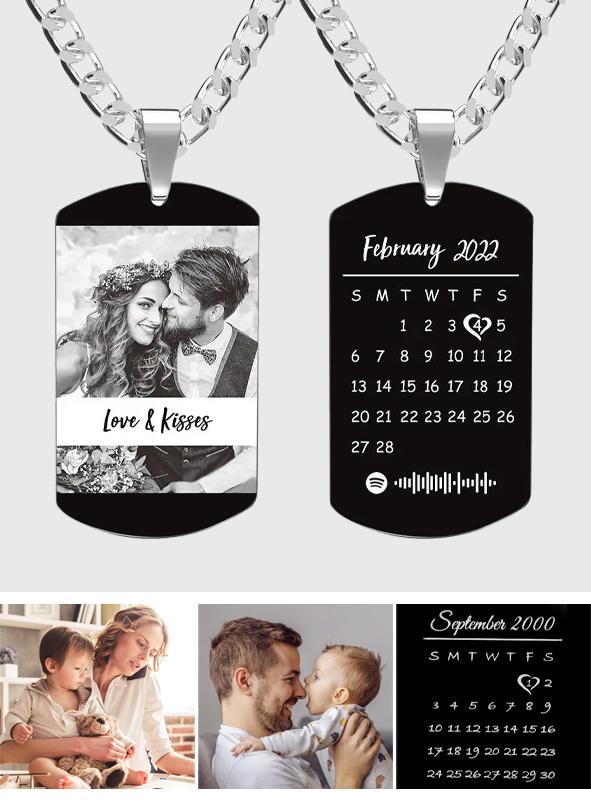 Personalized Engraved Spotify Photo With Calendar Charm
