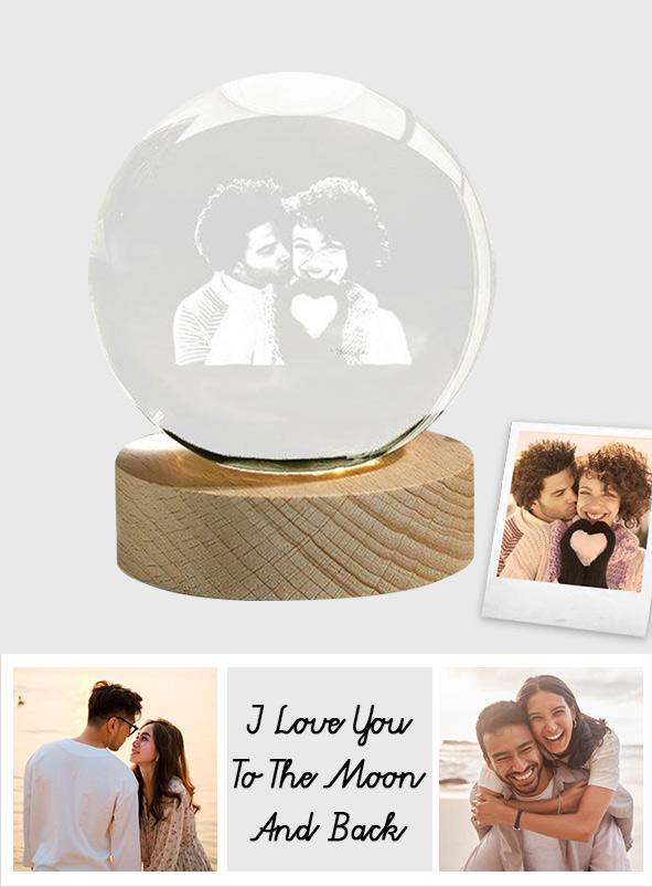 Photo Crystal Ball - Personalized Couple Photo Lamp