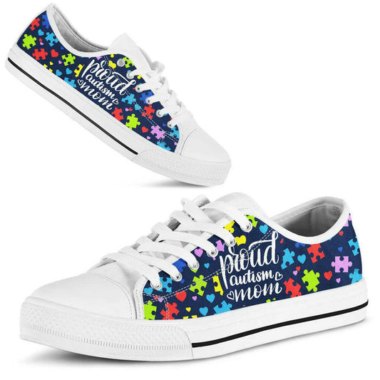 Proud Autism Mom - Autism Awareness Low Top Shoes 0921