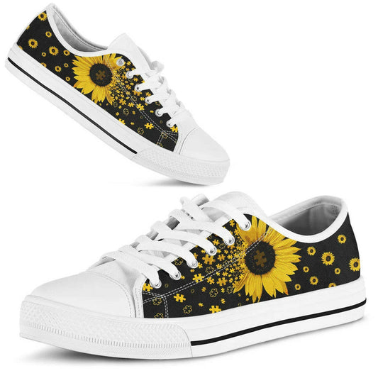 Sunflower Autism Awareness - Autism Awareness Low Top Shoes 0921