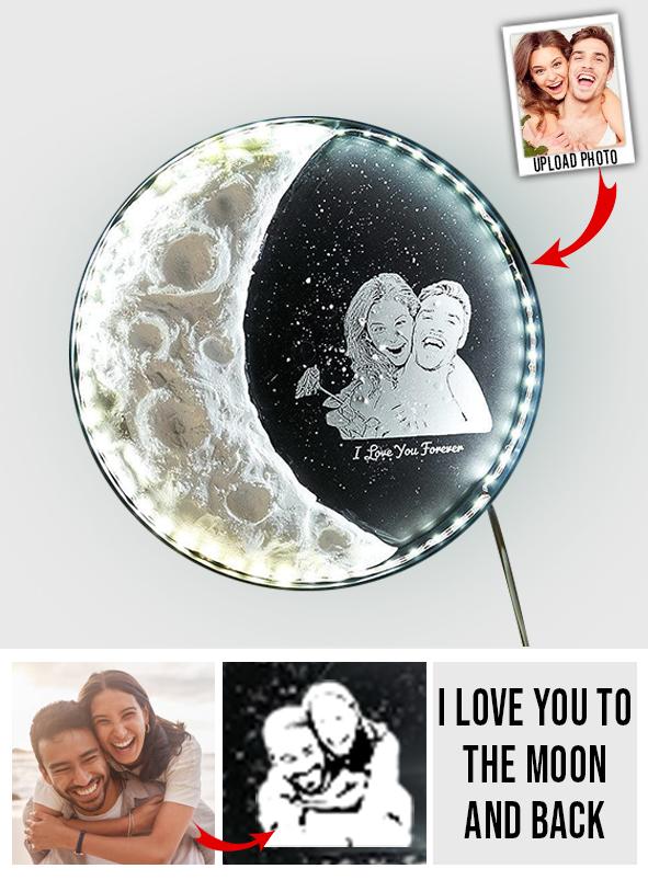 Photo Moon With DIY Clay - Personalized Couple Any Name Moon DIY Lamp