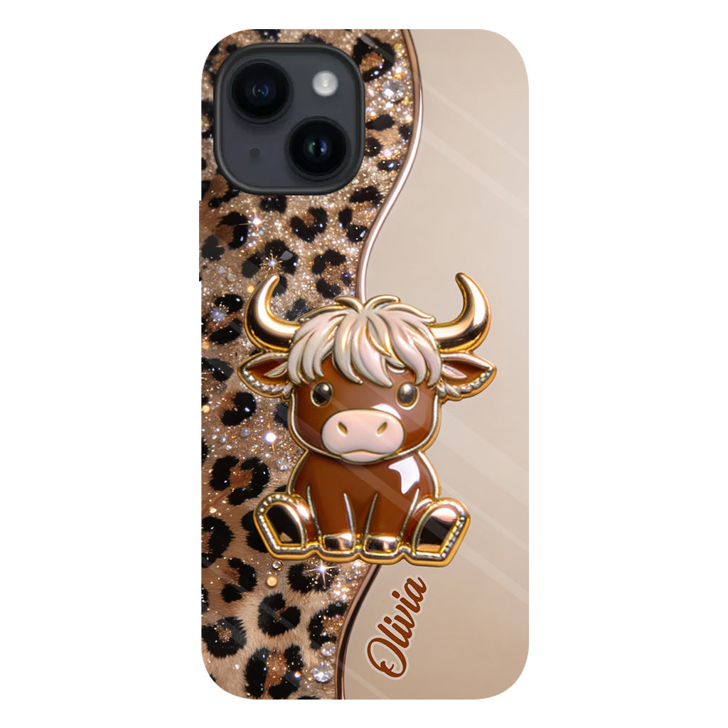 Love Highland Cows - Personalized Highland Cow Full Print Phone Case