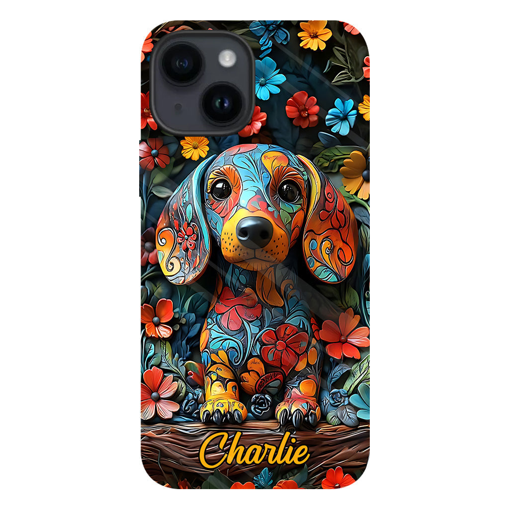 Love Dachshund - Personalized Dog Full Print Phone Case