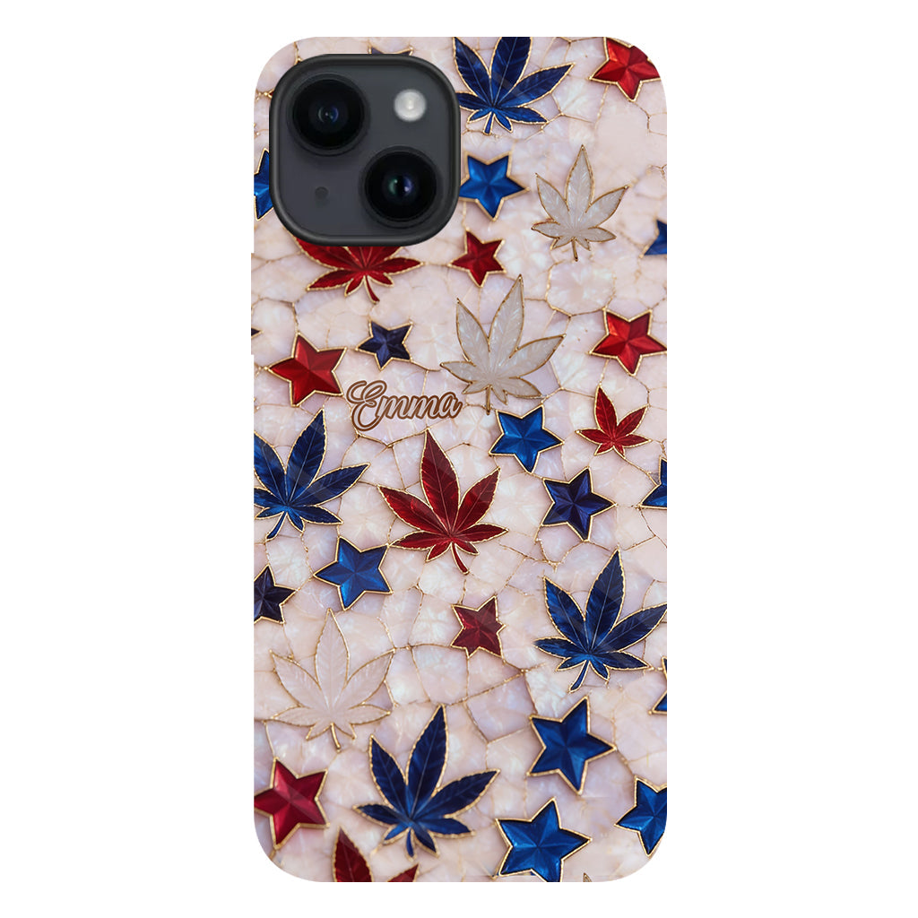 Red White Blue Magic Leaf - Personalized Weed Full Print Phone Case