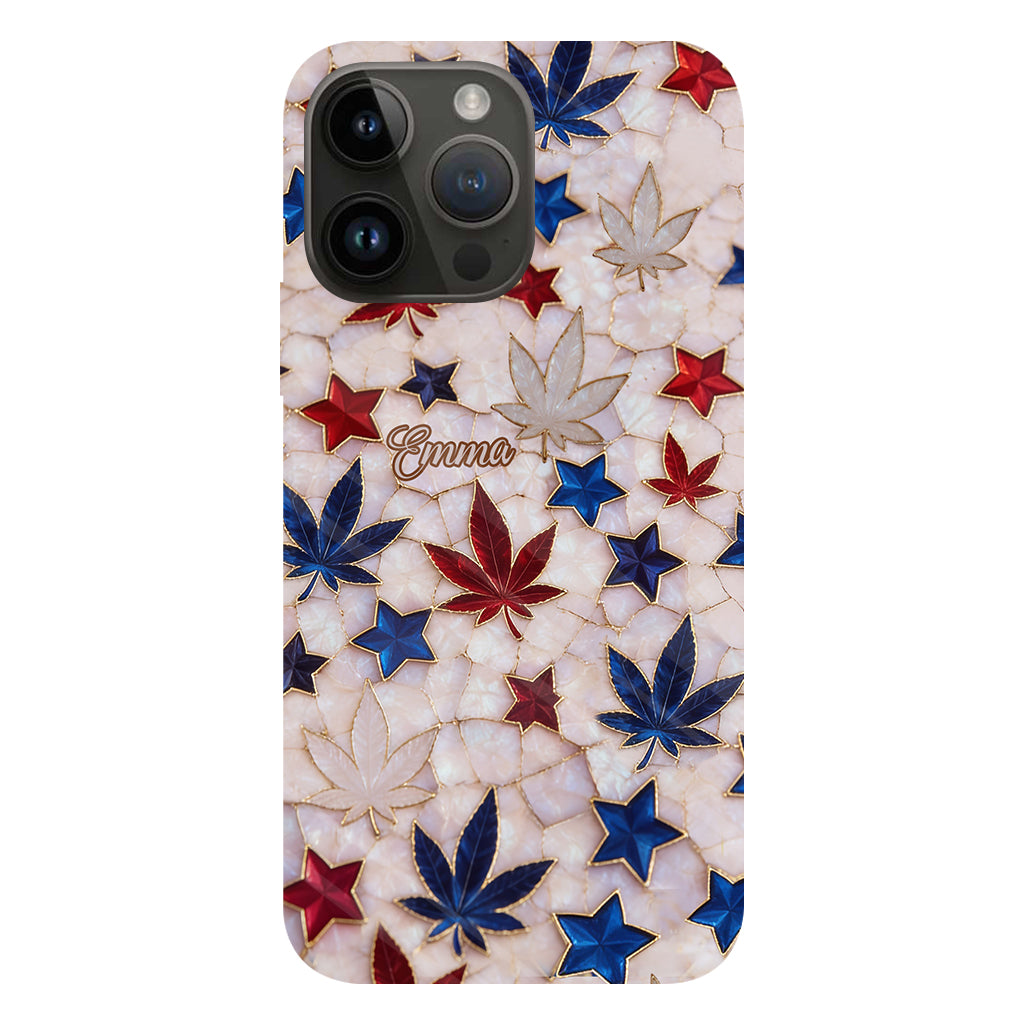 Red White Blue Magic Leaf - Personalized Weed Full Print Phone Case