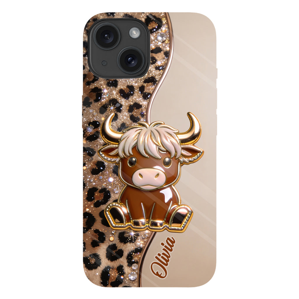 Love Highland Cows - Personalized Highland Cow Full Print Phone Case