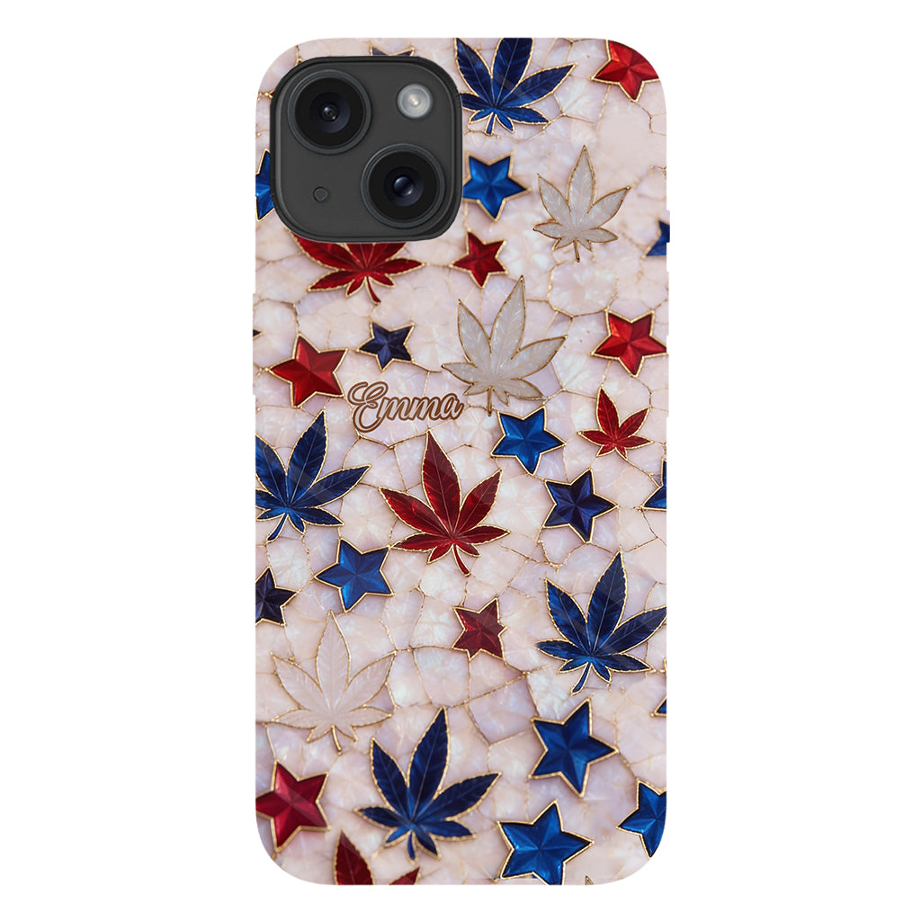 Red White Blue Magic Leaf - Personalized Weed Full Print Phone Case