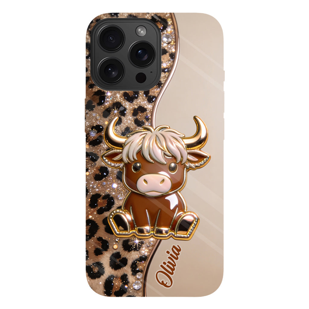 Love Highland Cows - Personalized Highland Cow Full Print Phone Case